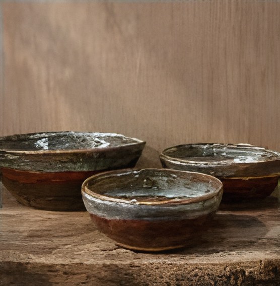 Rustic bowls, set of three